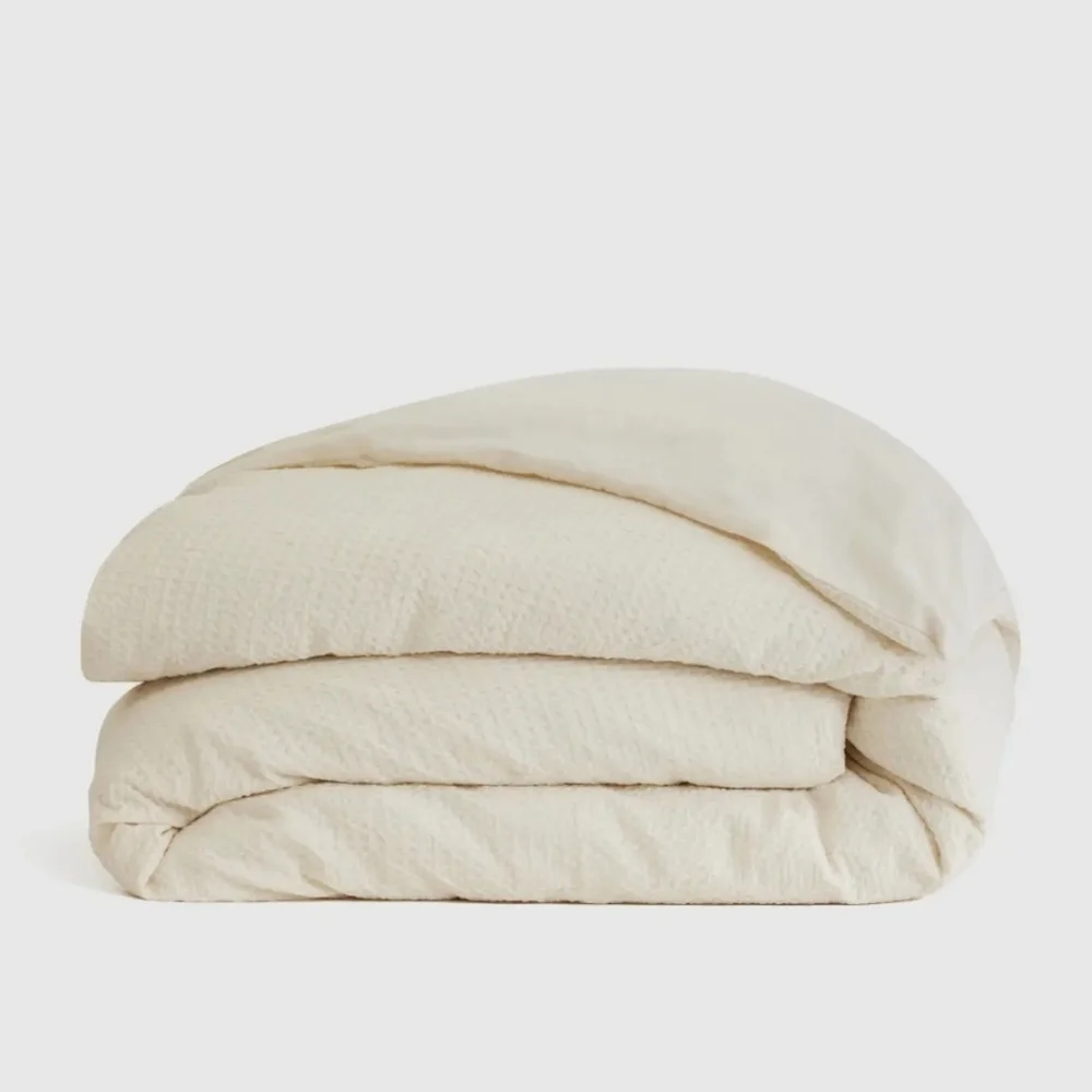 Quince 100% Organic Cotton Luxe Waffle Duvet Cover! King/ Cal King (798)